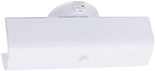 6640300 Two-Light Interior Wall Fixture with Ground Convenience Outlet, White Finish Base with White Ceramic Glass