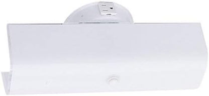 6640300 Two-Light Interior Wall Fixture with Ground Convenience Outlet, White Finish Base with White Ceramic Glass