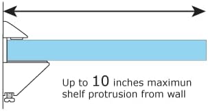 Dulles Glass Floating Shelf Brackets, Adjustable Clamps Heavy Duty, Brushed Nickel, For Glass, Wood, Acrylic Wall Mounted Shelf Support. 2 Pack.