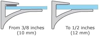 Dulles Glass Floating Shelf Brackets, Aluminum Heavy Duty, White, for Glass, Wood, Acrylic Wall Mounted Shelf Support. 2 Pack.
