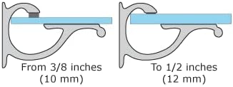 Dulles Glass Floating Shelf Brackets, Designer Heavy Duty, Brushed Brass, for Glass, Wood, Acrylic Wall Mounted Shelf Support. 2 Pack.