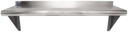 NSF Certified 18 Gauge Heavy Duty Stainless Steel Wall Shelf with Brackets for Kitchens, Utility Rooms, Storage, Offices & Home (36"x10")
