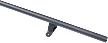 DIYHD 6.6FT Sliding Library Ladder Black Track Kit,Stand Up Tensible Rolling Hardware,Brake Bottom Wheels