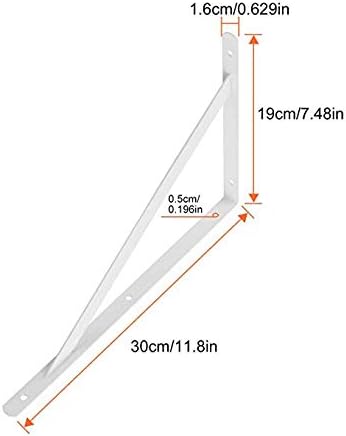 Acrux7 12 Pack White Steel Shelf Brackets 12x8inch - Heavy Duty L Brackets with Screws, White Metal Shelf Brackets - Perfect for DIY Shelves