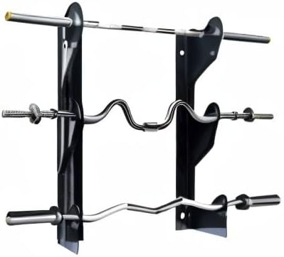 Luwint Barbell Holder Wall Mount, Horizontal 3 Weight Bar Storage Rack