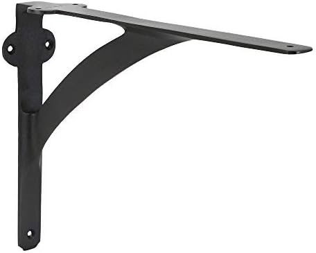 Set of 2 Shelf Brackets for 8", 10", 12" Shelves - Oil Rubbed Bronze Finish - 9.88" X 7.38" Heavy Duty Brass L Brackets for Wall Shelves Hardware Included,