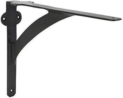 Set of 2 Shelf Brackets for 8", 10", 12" Shelves - Oil Rubbed Bronze Finish - 9.88" X 7.38" Heavy Duty Brass L Brackets for Wall Shelves Hardware Included,