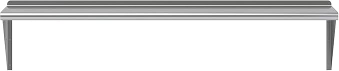 NSF Certified 18 Gauge Heavy Duty Stainless Steel Wall Shelf with Brackets for Kitchens, Utility Rooms, Storage, Offices & Home (60" x 14")