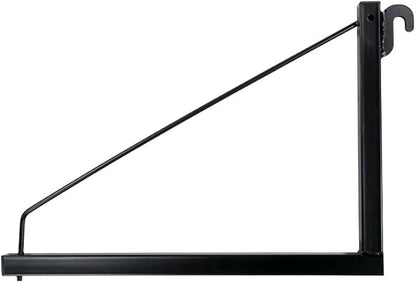 Mytee Products 3 Pack 1 Tier Shipping Container Shelving Bracket with Hooks - 16"x18", 550 lbs WLL - Black Powder Coated Steel for Heavy Duty Trailer Containers - Easy to Assemble & Remove