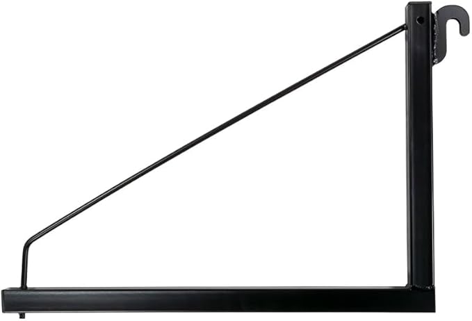 Mytee Products 2 Pack 1 Tier Shipping Container Shelving Bracket with Hooks - 16"x18", 550 lbs WLL - Black Powder Coated Steel for Heavy Duty Trailer Containers - Easy to Assemble & Remove