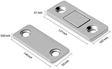 Mousike Magnetic Door Catch Ultra Thin Cabinet Magnets Stainless Steel Drawer Magnet Catch for Sliding Door Closure Kitchen Cabinet Cupboard Closet Closer (4 Pack)