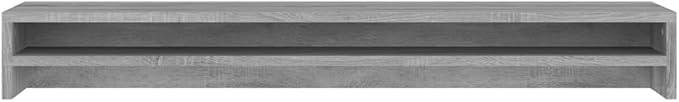 vidaXL Monitor Stand, 2 Tier Desktop Monitor Stand Riser, Storage Desk Organizer, Computer Keyboard Stand, Gray Sonoma Engineered Wood