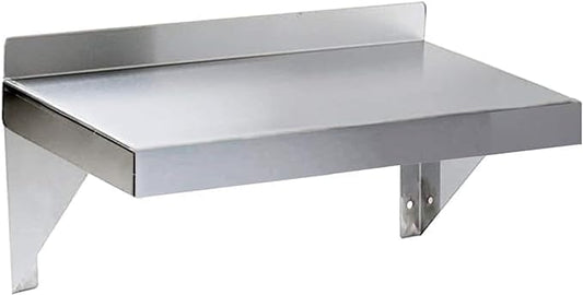 Stainless Steel Wall Shelf | Square Edge | Metal Shelving | Heavy Duty | Commercial Grade | Wall Mount | NSF Certified (6” Width x 16” Length)