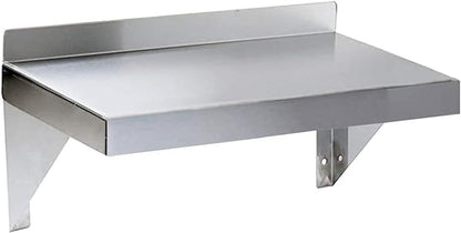 Stainless Steel Wall Shelf | Square Edge | Metal Shelving | Heavy Duty | Commercial Grade | Wall Mount | NSF Certified (6” Width x 10” Length)