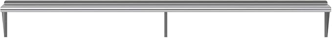 NSF Certified 18 Gauge Heavy Duty Stainless Steel Wall Shelf with Brackets for Kitchens, Utility Rooms, Storage, Offices & Home (96"x12")