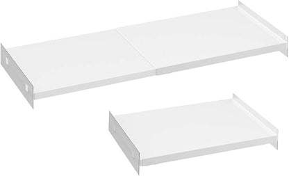 Adjustable Closet Shelves Divider,2 Pack of Expandable Metal Hanging Shelves,Separator for Closet Cabinet Wardrobe Cupboard Bedroom(White,15.8" D x 26"-38" W,2PCS)