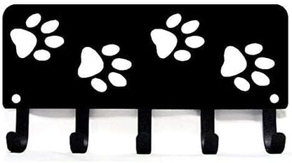Walking Dog Paws Key Rack Hanger & Organizer - Small 6 inch Wide - Made in USA - Gifts for Dog Lovers