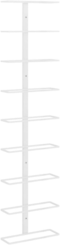 vidaXL Wall-Mounted Wine Rack - White Iron Construction - Holds 9 Bottles - Modern Design - Ideal for Kitchens, Pantries and Bars