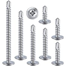 Wensilon（300pcs）#8×1/2”for Sheet Metal Self-Tapping Screws 410 Stainless Steel Truss Head High-Strength Quick Tapping Screws