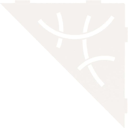 Schluter Triangular Corner Shelf for Tiled Walls - Curve Design, Aluminum Material, Matte White Finish, 3/32" Thick Anchoring Tabs - SES1D6MBW