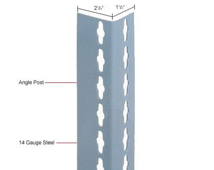 Global Industrial 3' High Angle Shelving Post, Gray, 4/Pk