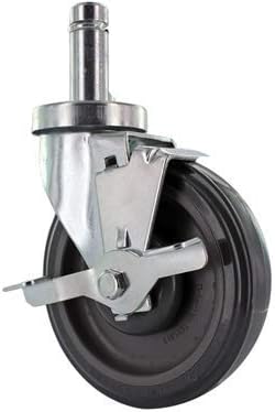 CasterHQ- Universal Steel Wire Post Shelving Caster | 5" Polyurethane Wheel | Grip Ring STEM