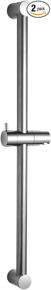 OFFO Shower Slide Bar 24 in Segmental Slide Bar Adjustable Installation Distance 18-24 in with 360° Adjustable Handheld Shower Head Holder for Bathroom, Screw Wall Mounted, Chrome Finish (Pack of 2)