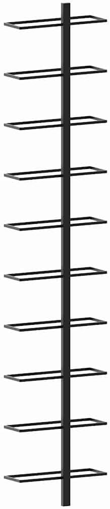 vidaXL Wall-Mounted Wine Rack 2 pcs - Sleek, Black, Powder-Coated Metal Wine Holder - Holds 20 Bottles - Includes Mounting Materials - Stylish Functional Decor