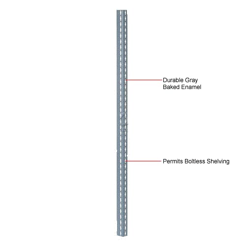 Global Industrial 3' High Angle Shelving Post, Gray, 4/Pk