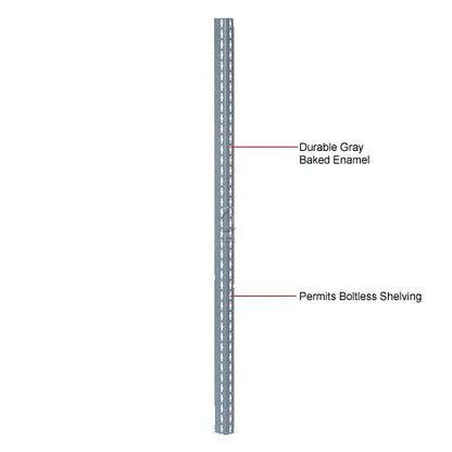 Global Industrial 3' High Angle Shelving Post, Gray, 4/Pk
