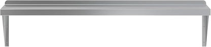 Stainless Steel Wall Shelf | Square Edge | Metal Shelving | Heavy Duty | Commercial Grade | Wall Mount | NSF Certified (12” Width x 48” Length)