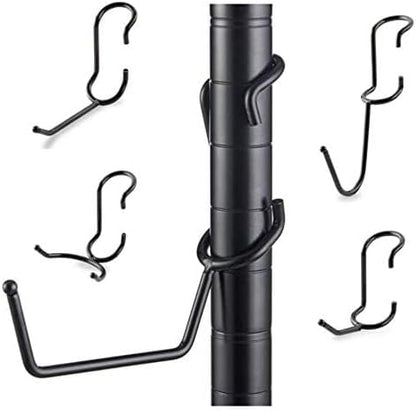 Shelf Pole Hooks | 5-Pack Black 1" Variety Pack Hooks | Snap-On Hanging Hooks for Wire, Metal & Metro Shelving | Heavy Duty Garage, Workshop, Basement & Pantry Storage Hooks