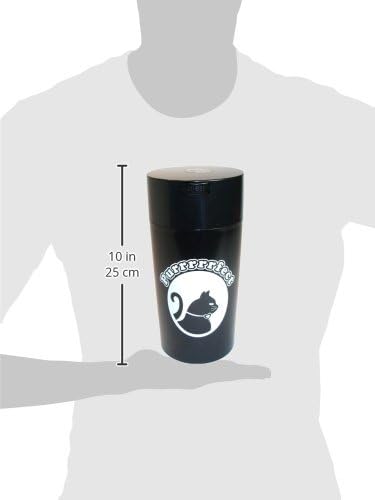 Tightpac Pawvac 24 Ounce Vacuum Sealed Pet Food Storage Container; Black Cap & Body/White Cat