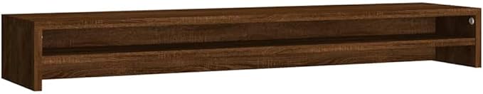 vidaXL Monitor Stand, 2 Tier Desktop Monitor Stand Riser, Storage Desk Organizer, Computer Keyboard Stand, Brown Oak Engineered Wood