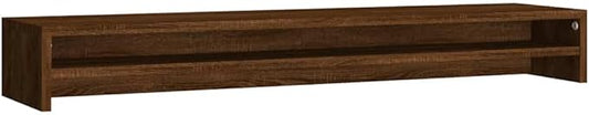 vidaXL Monitor Stand, 2 Tier Desktop Monitor Stand Riser, Storage Desk Organizer, Computer Keyboard Stand, Brown Oak Engineered Wood