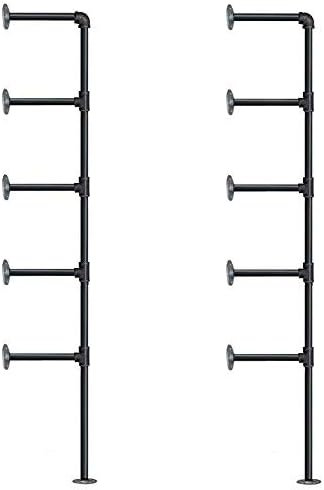 Industrial Retro Wall Mount iron Pipe Shelf,DIY Open Bookshelf,Hung Bracket,Home Improvement Kitchen Shelves,Tool Utility Shelves, Office shelves, bookshelves and bookcases (2Pcs)