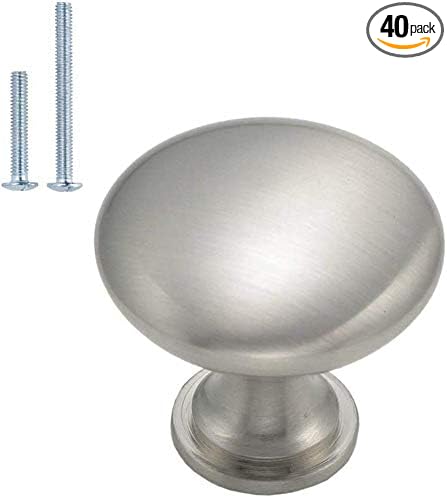 homdiy 40 Pack Cabinet Knobs Brushed Nickel Drawer Knobs Cabinet Hardware Solid Kitchen Pulls for Dresser Drawers