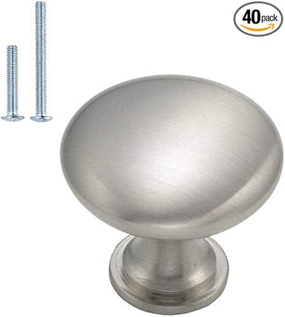 homdiy 40 Pack Cabinet Knobs Brushed Nickel Drawer Knobs Cabinet Hardware Solid Kitchen Pulls for Dresser Drawers