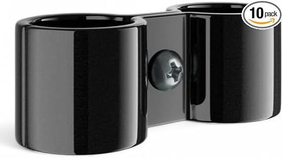 10 Pack! Black Post Clamp – Durable, Secure Connection for Wire Shelving Units, Easy to Install, Space-Saving Solution, Heavy-Duty Support Pack