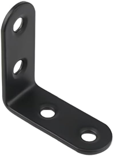 10PCS L Bracket & Corner Brace, 2 Inch Stainless Steel, Black, with 40 Screws