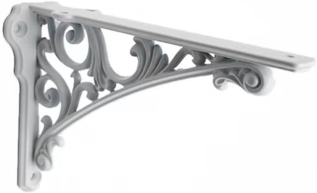 Decorative Shelf Bracket 6 inch, White Brackets for Shelving, Heavy Duty Vintage, DIY Projects, Hardware Included, 4 Pack, 5.9x4.17x1.73 inch,Baroque Style