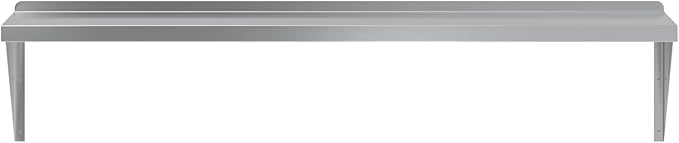 Stainless Steel Wall Shelf | Square Edge | Metal Shelving | Heavy Duty | Commercial Grade | Wall Mount | NSF Certified (14” Width x 60” Length)