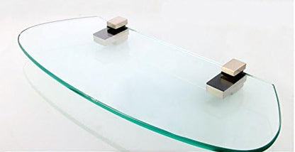 Wood/Glass Shelf Bracket for 0.2" to 0.8" Wood/Glass, Brushed Nickel