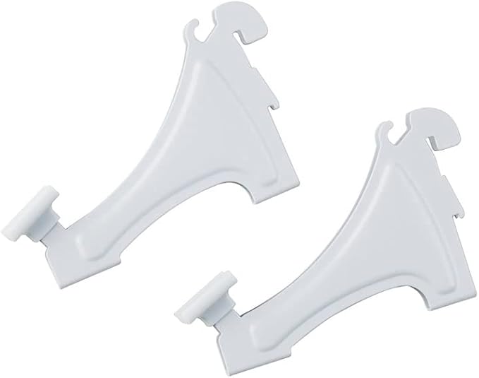 ClosetMaid ShelfTrack 2-Pack Shoe Shelf Brackets for Wire Shelving, Compatible with 12 in. Shelves, Add On Angle Shoe Storage, White Finish, 3 in.