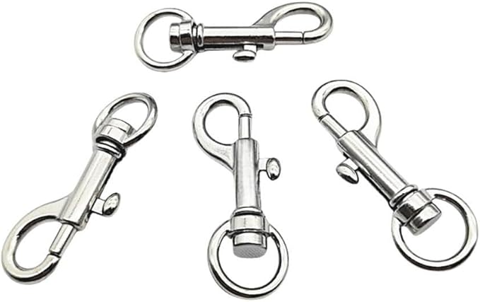Flag Clips Swivel Snap Hooks, 4 Pcs Zinc Alloy 1.8 Inch Multifunctional Swivel Snap Hooks for Dog Leash Hook Boat Rope Keychain