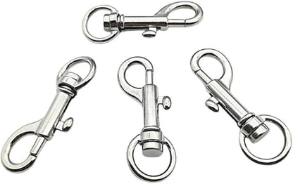 Flag Clips Swivel Snap Hooks, 4 Pcs Zinc Alloy 1.8 Inch Multifunctional Swivel Snap Hooks for Dog Leash Hook Boat Rope Keychain