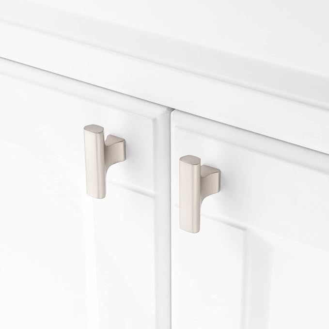 KOOFIZO 10-Pack Cabinet Knob - Brushed Nickel Pull Handle (50mm / 2 Inch), K20 Solid Hardware for Kitchen Cupboard Door, Bedroom Dresser Drawer, Bathroom Wardrobe