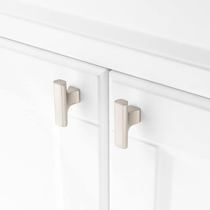 KOOFIZO 10-Pack Cabinet Knob - Brushed Nickel Pull Handle (50mm / 2 Inch), K20 Solid Hardware for Kitchen Cupboard Door, Bedroom Dresser Drawer, Bathroom Wardrobe