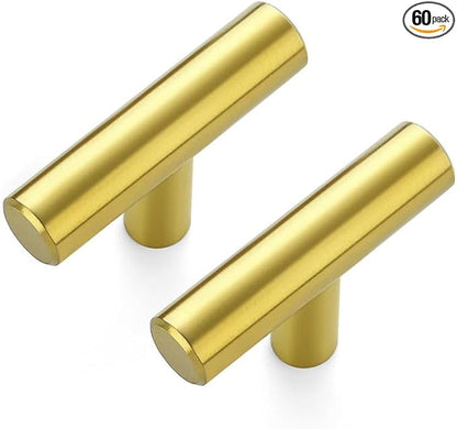 JOY DECOR 60 Pack Cabinet Knobs, Gold Cabinet Handles, 2in Kitchen Cabient Knobs, Single Hole Drawer Knobs for Dresser Drawers