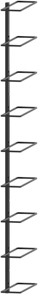 vidaXL Wall-Mounted Wine Rack | Durable Powder-Coated Iron Construction | Holds up to 9 Bottles | Modern Design | Includes Mounting Materials | Great Gift for Wine Lovers